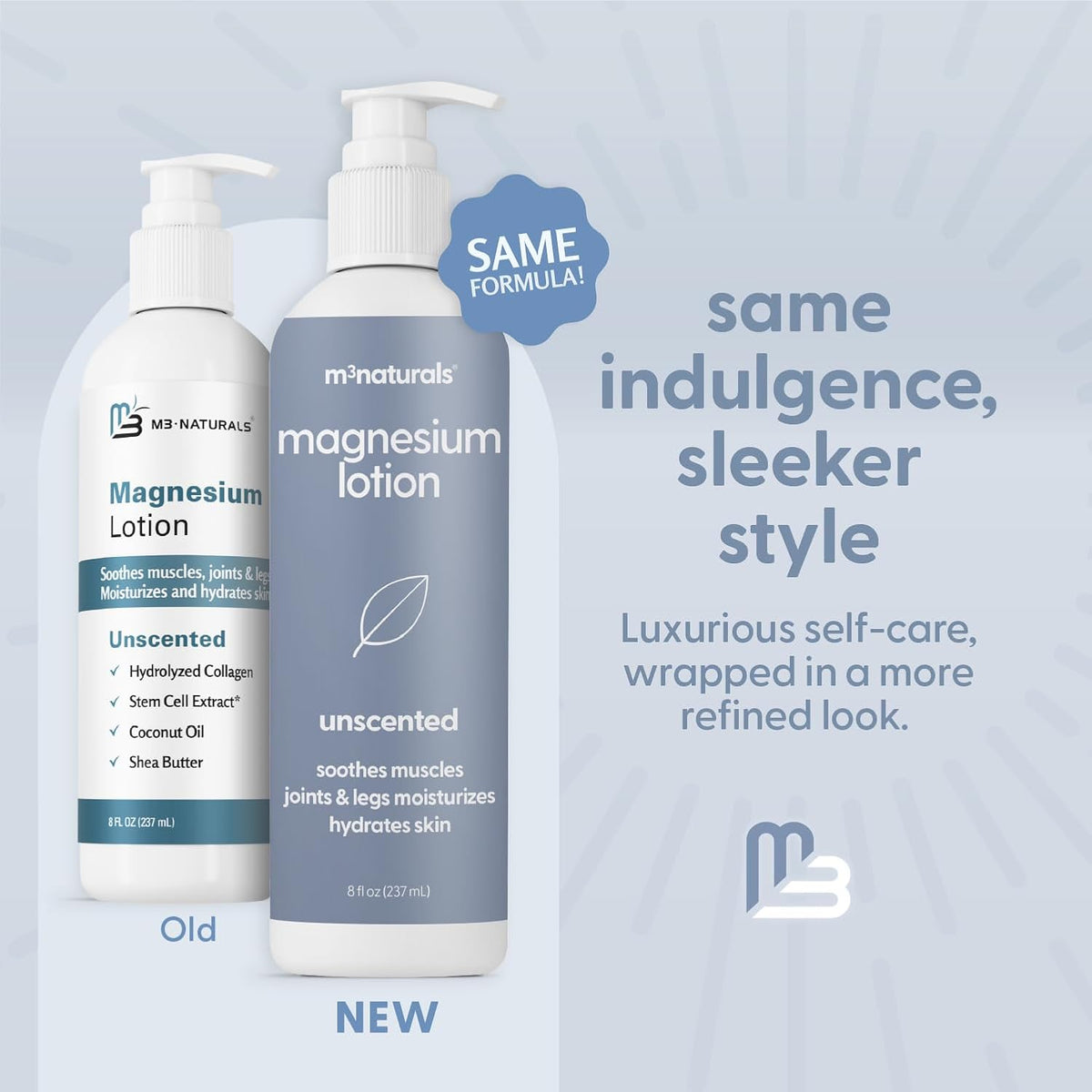 Unscented Magnesium Lotion for Sleep & Relaxation, 8 Fl Oz by M3