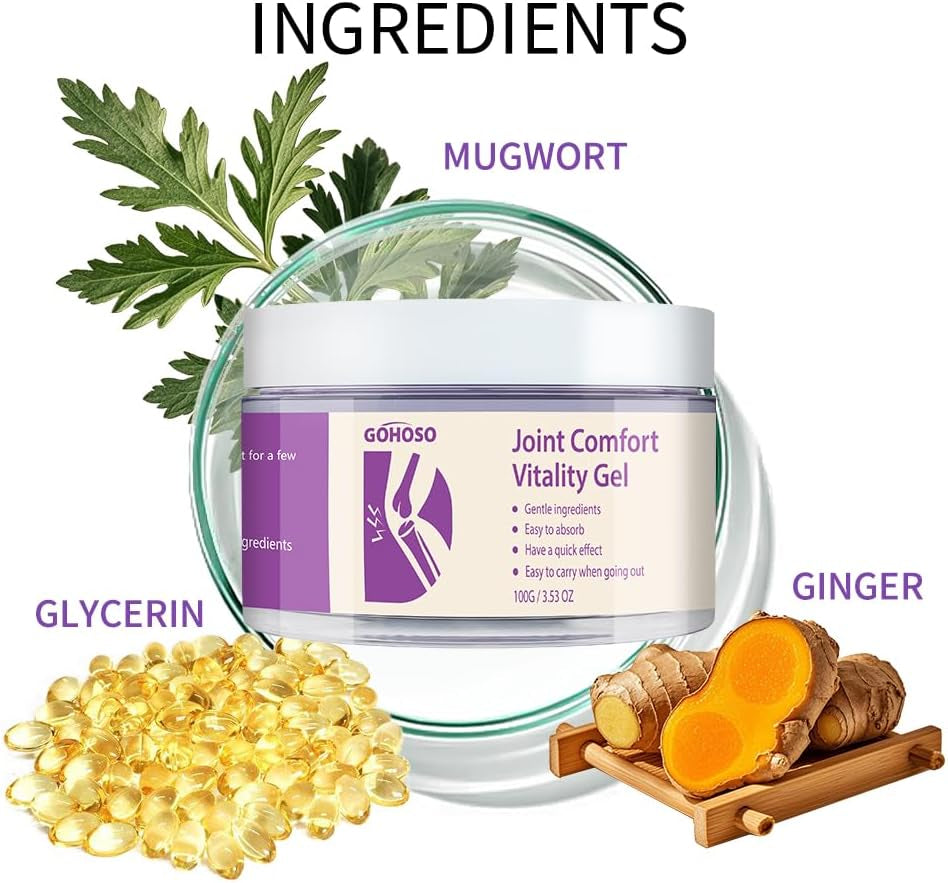 Joint Purple Gel, Cooling Massage Cream with Turmeric for Back, Neck, Joints & Muscles – Hydrating Gel for Active Lifestyles