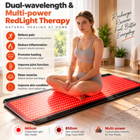 Full Body Red Light Therapy Mat, 59.1"*25.6" Whole Red Light Therapy Pad for Body with 660Nm & 850Nm, 600 Leds Redlight Blanket with Adjustable Timer & Intensity, Gifts for Women, Men, and Pets