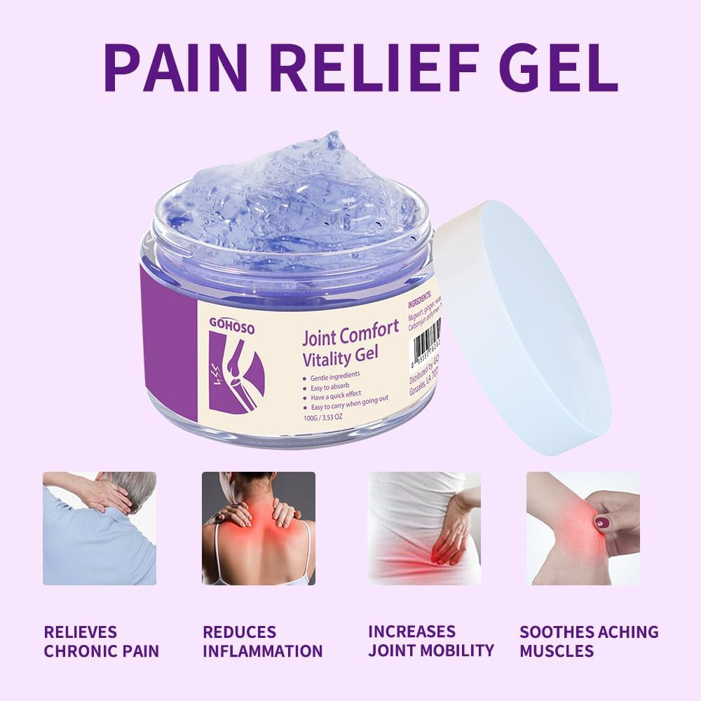 Joint Purple Gel, Cooling Massage Cream with Turmeric for Back, Neck, Joints & Muscles – Hydrating Gel for Active Lifestyles